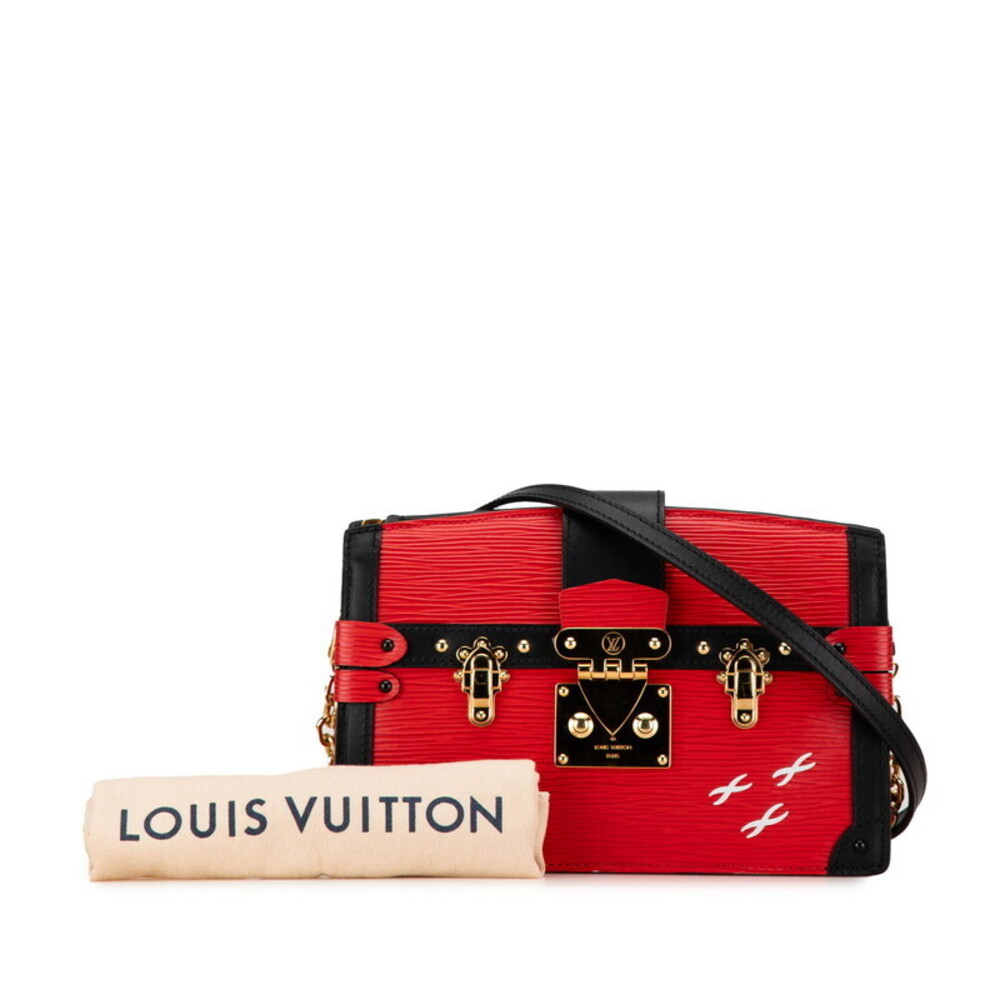 Louis Vuitton Epi Trunk Shoulder Bag Rouge Black Leather - Picture 7 of 8